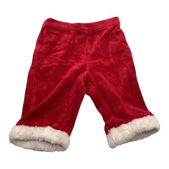 Baby Girl Santa Christmas Pants Red White Faux Fur Trim Holiday Costume 3-6M - Picture 1 of 5